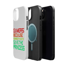 DistinctInk ToughCase for Apple iPhone, Compatible with MagSafe Charging - Gamers; Because Somebody Has to Save Princess