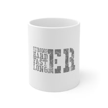 DistinctInk Glossy White Coffee / Tea Mug - Stronger Harder Faster Longer