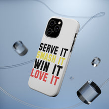 DistinctInk ToughCase for Apple iPhone, Compatible with MagSafe Charging - Serve It Smash It Win It Love It Tennis