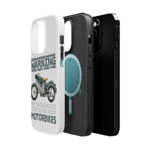 DistinctInk ToughCase for Apple iPhone, Compatible with MagSafe Charging - Spontaneously Talking About Motorcycles