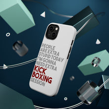 DistinctInk ToughCase for Apple iPhone, Compatible with MagSafe Charging - People Are Stupid Need Extra Kick Boxing