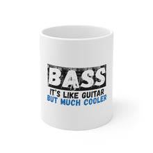 DistinctInk Glossy White Coffee / Tea Mug - Bass - It's Like Guitar But Much Cooler