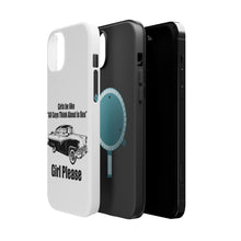 DistinctInk ToughCase for Apple iPhone, Compatible with MagSafe Charging - All Guys Think About is Sex - Cars!