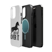 DistinctInk ToughCase for Apple iPhone, Compatible with MagSafe Charging - Just Get Over It - Horse Jump