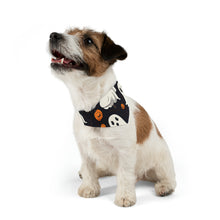DistinctInk Adjustable Pet Banana Collar with Ghost Skeleton Pumpkin Cartoon Design for Halloween