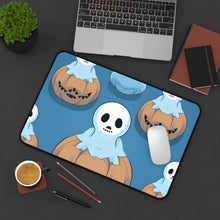 DistinctInk Desk Mat with Ghost Skeleton Pumpkin Pattern Design for Halloween