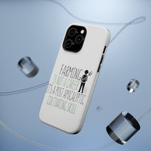 DistinctInk ToughCase for Apple iPhone, Compatible with MagSafe Charging - Farming is Not a Career Post Apocalyptic Skill