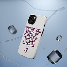 DistinctInk ToughCase for Apple iPhone, Compatible with MagSafe Charging - Spirit of Service & Spiking Lives On Tennis