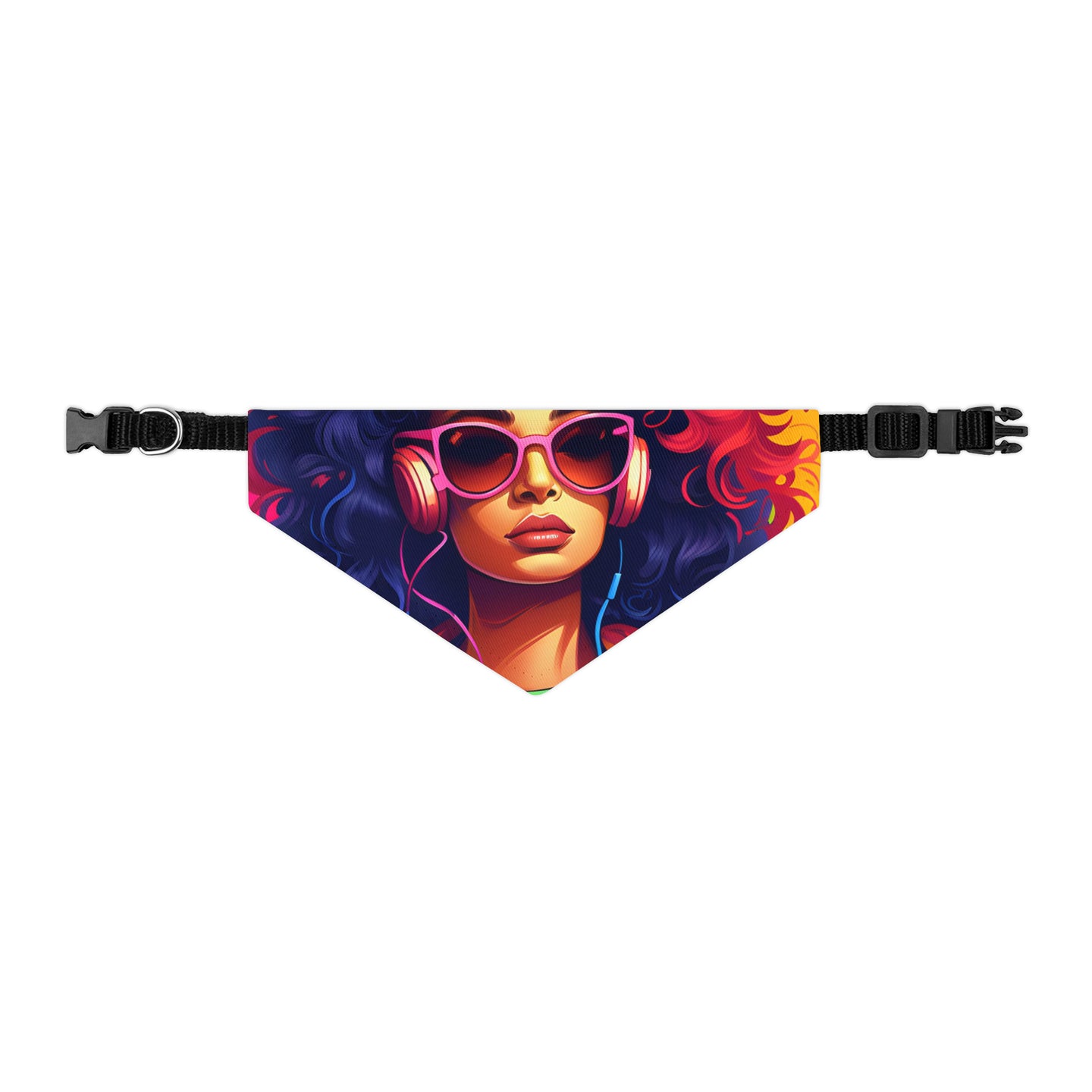 DistinctInk Adjustable Pet Banana Collar with Living a Full Life Design for LGBTQ+ Pride