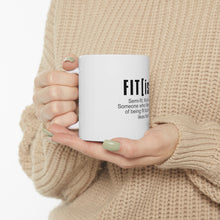DistinctInk Glossy White Coffee / Tea Mug - Fit[ish] Definition Kind of Fit Likes Food