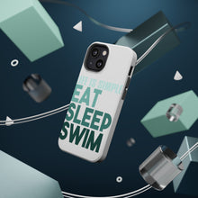 DistinctInk ToughCase for Apple iPhone, Compatible with MagSafe Charging - Life Is Simple Eat Sleep Swim