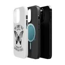 DistinctInk ToughCase for Apple iPhone, Compatible with MagSafe Charging - Can't Talk Butterfly with Caterpillar People