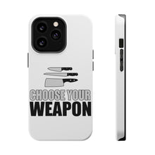 DistinctInk ToughCase for Apple iPhone, Compatible with MagSafe Charging - Choose Your Weapon - Chef Knives