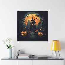 DistinctInk Canvas Wall Art with Spooky Trick or Treating for Halloween