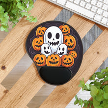 DistinctInk Mouse Pad with Wrist Rest  with Skele-Pumpkin Ghost Pattern Design for Halloween