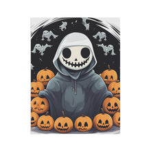 DistinctInk Garden & House Banner / Flag with Skeleton Ghost and Pumpkin Design for Halloween