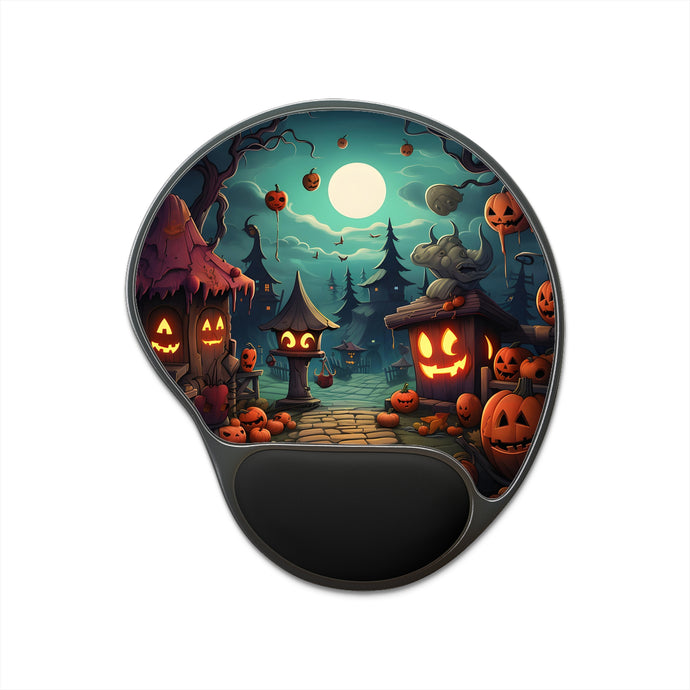 DistinctInk Mouse Pad with Wrist Rest  with Trick or Treat Fun Design for Halloween