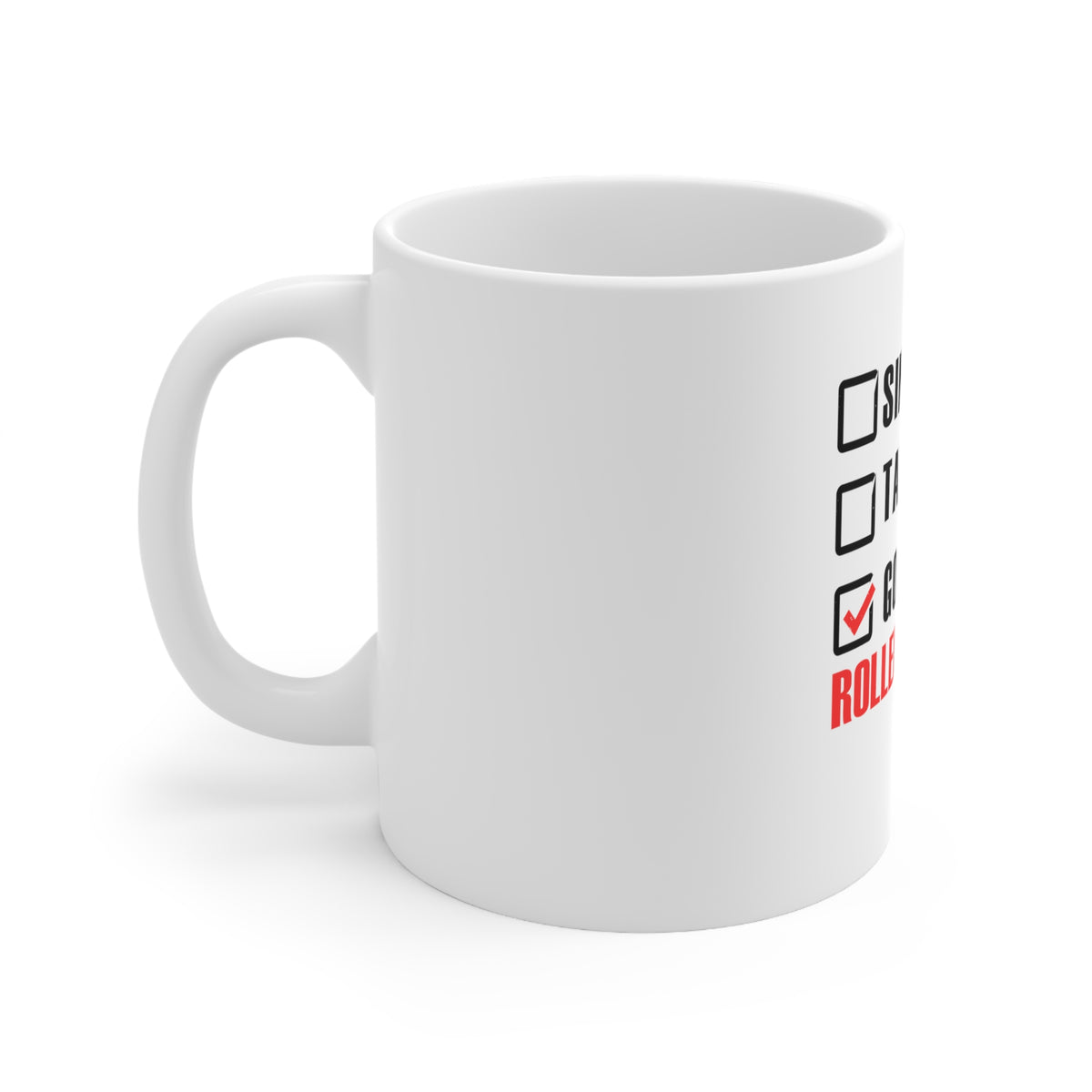 Glossy White Coffee / Tea Mug - Single Taken Going Roller Skating, view 2