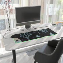 DistinctInk LED Gaming Mouse Pad with Ghastly Skeletal Shadows Design for Halloween
