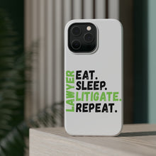 DistinctInk ToughCase for Apple iPhone, Compatible with MagSafe Charging - Lawyer Eat Sleep Litigate Repeat