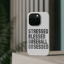 DistinctInk ToughCase for Apple iPhone, Compatible with MagSafe Charging - Stressed Blessed Baseball Obsessed