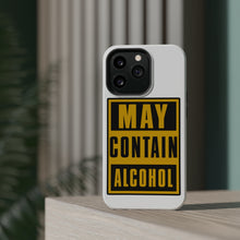 DistinctInk ToughCase for Apple iPhone, Compatible with MagSafe Charging - May Contain Alcohol Warning Sign