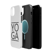 DistinctInk ToughCase for Apple iPhone, Compatible with MagSafe Charging - Yoga Black Word Art