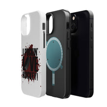 DistinctInk ToughCase for Apple iPhone, Compatible with MagSafe Charging - I Puckin' Love Hockey