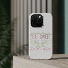 DistinctInk ToughCase for Apple iPhone, Compatible with MagSafe Charging - Odd Combination Real Sweet & Don't Mess With Me