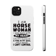 DistinctInk ToughCase for Apple iPhone, Compatible with MagSafe Charging - I Am A Horse Woman - Can't Control