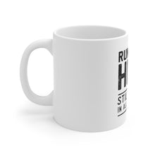 DistinctInk Glossy White Coffee / Tea Mug - Runner's High Still Legal in All 50 States