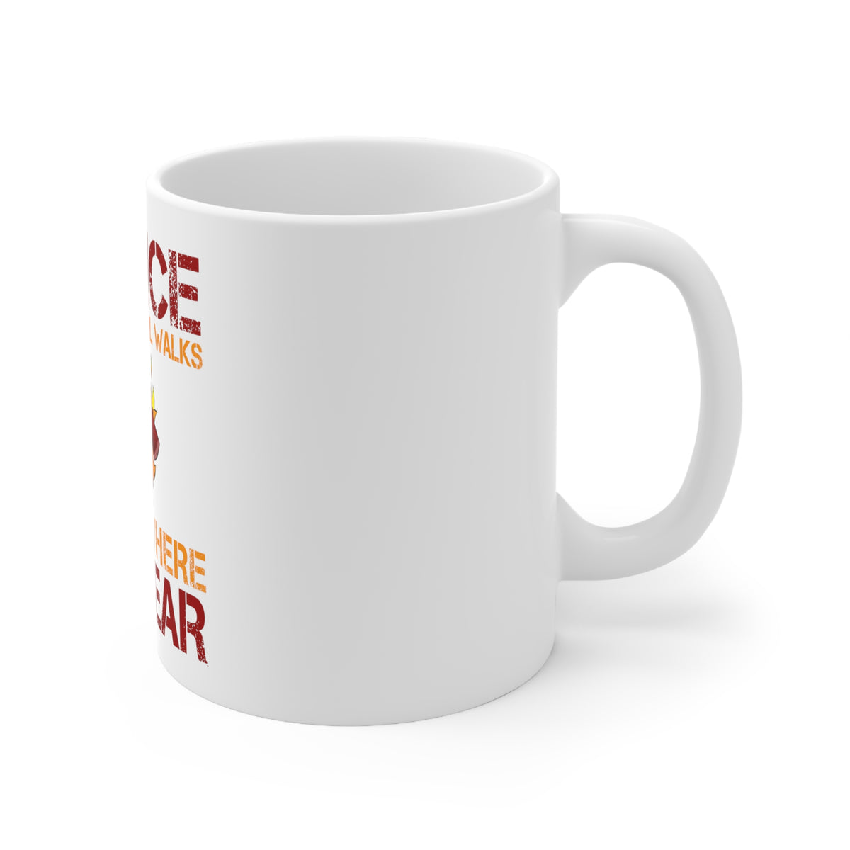 Glossy White Coffee / Tea Mug - Firefighter - I Dance Where the Devil Walks, view 3