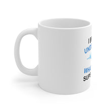 DistinctInk Glossy White Coffee / Tea Mug - I Breathe Underwater What's Your Superpower