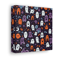 DistinctInk Canvas Wall Art with Skeletal Ghostly Pumpkins for Halloween