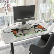 DistinctInk LED Gaming Mouse Pad with Ghost Skeleton Pumpkin Pattern Design for Halloween