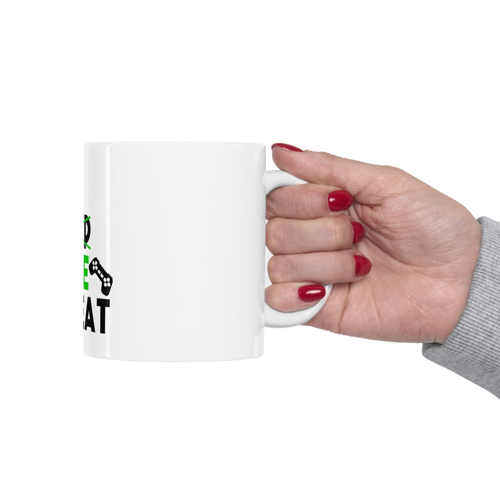 Glossy White Coffee / Tea Mug - Eat Game Repeat - Video Games Gamer, view 12