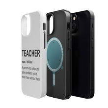 DistinctInk ToughCase for Apple iPhone, Compatible with MagSafe Charging - Teacher Definition Solves Problems