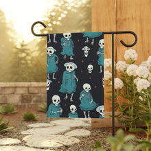 DistinctInk Garden & House Banner / Flag with Haunted Skeleton Crew Design for Halloween