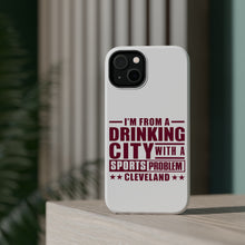 DistinctInk ToughCase for Apple iPhone, Compatible with MagSafe Charging - Cleveland Drinking City Sports Problem
