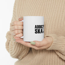 DistinctInk Glossy White Coffee / Tea Mug - Addicted to Skating