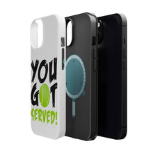 DistinctInk ToughCase for Apple iPhone, Compatible with MagSafe Charging - You Got Served Tennis