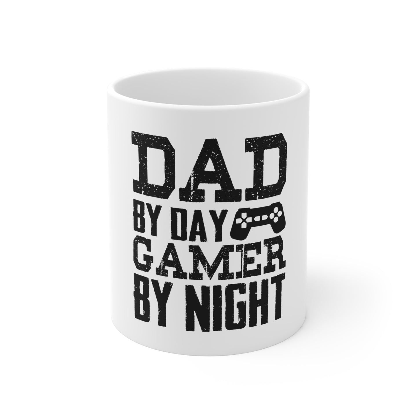DistinctInk Glossy White Coffee / Tea Mug - Dad By Day Gamer By Night