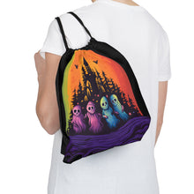 DistinctInk Drawstring Bag Backpack with Discover Your True Path Design for Halloween  LGBTQ+ Pride