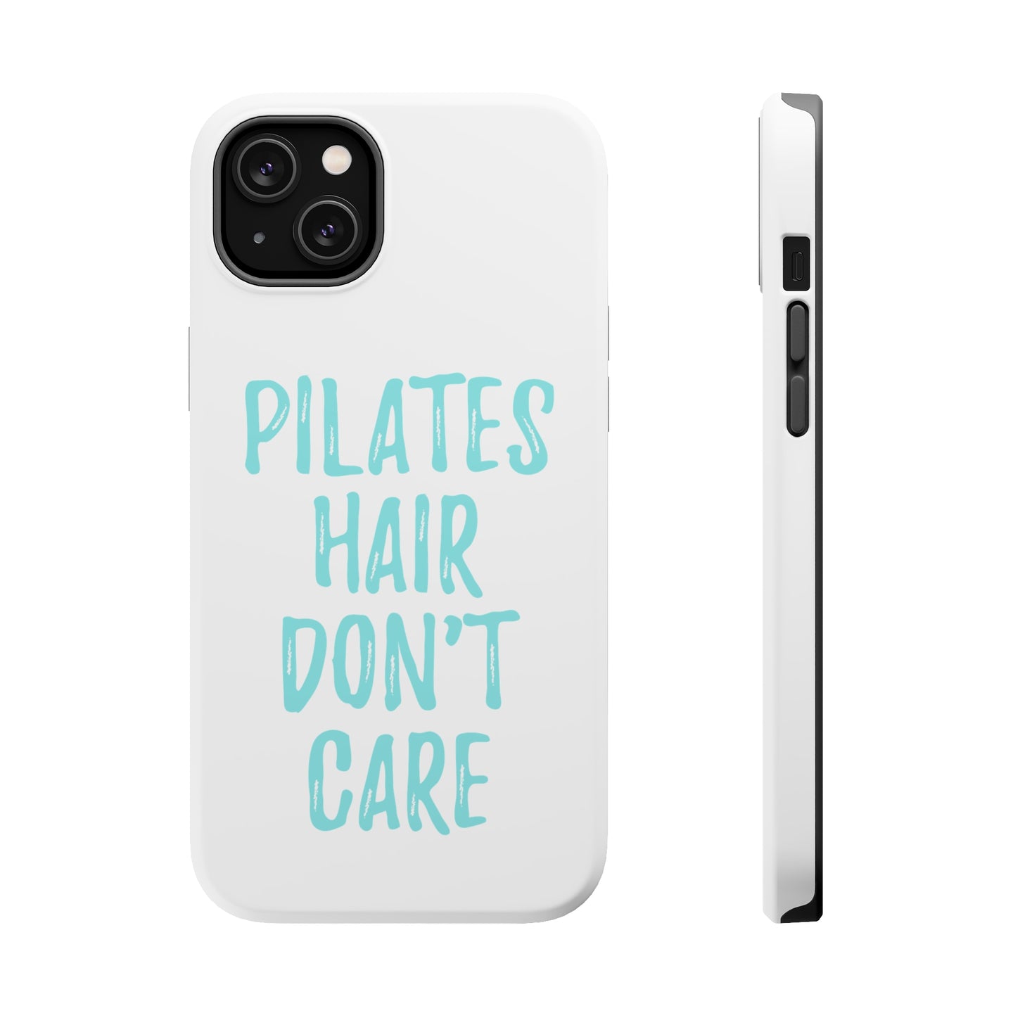 DistinctInk ToughCase for Apple iPhone, Compatible with MagSafe Charging - Pilates Hair Don't Care