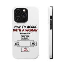 DistinctInk ToughCase for Apple iPhone, Compatible with MagSafe Charging - How To Argue With a Woman Flowchart
