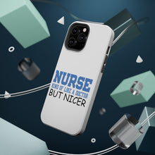 DistinctInk ToughCase for Apple iPhone, Compatible with MagSafe Charging - Nurse Kind of Like Doctor but Nicer
