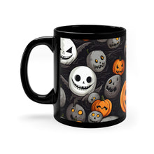 DistinctInk Black Coffee Mug - Haunted Harvest Time for Halloween