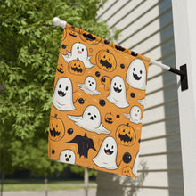 DistinctInk Garden & House Banner Flag with Ghoulish Bats and Pumpkins Design for Halloween