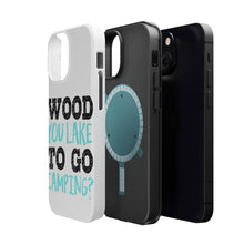 DistinctInk ToughCase for Apple iPhone, Compatible with MagSafe Charging - Wood You Lake to Go Camping