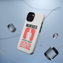 DistinctInk ToughCase for Apple iPhone, Compatible with MagSafe Charging - Nurses Can't Fix Stupid But Can Sedate It